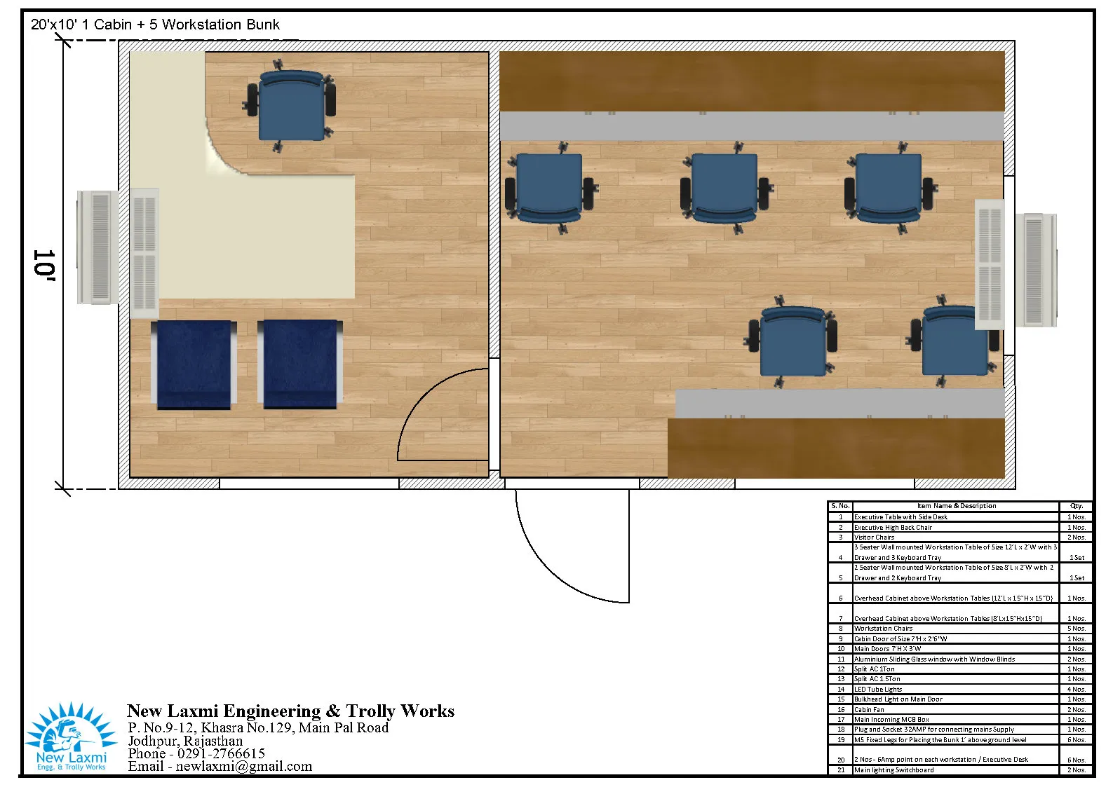 Office Cabin Layout